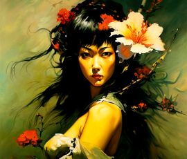 03 Portraits - Japan (Series) - "Sumiko" - 60" x 48"