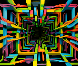 11 Math Music - Write Angles II (Series) - "Inside Out" - 48" x 60"
