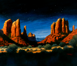 14 Locations - Arizona - "Sedona - Starlit" - 36" x 48"