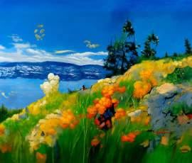 19 Locations - Okanagan Visions (Series) - "Hillside Flowers" - 36" x 48"