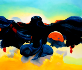 21 Psychopomp (Series) - "Raven Incoming" - 29" x 79"